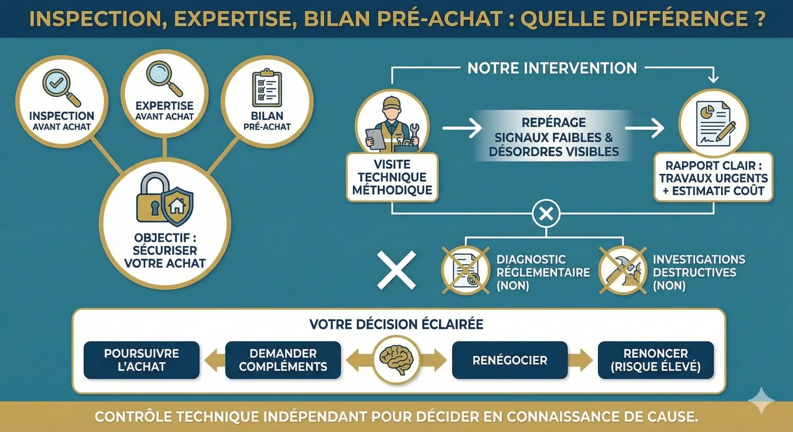 Inspection avant achat, expertise avant achat, bilan pré-achat : quelle différence